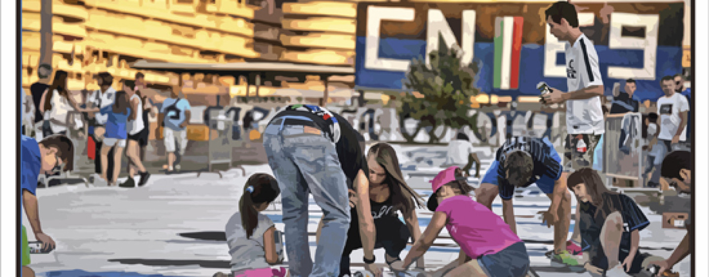 Inter, coreo dipinta da 100 bambini