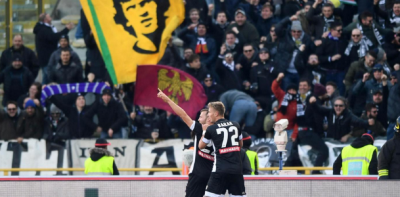 Udinese, festa compatta tra squadra e tifosi