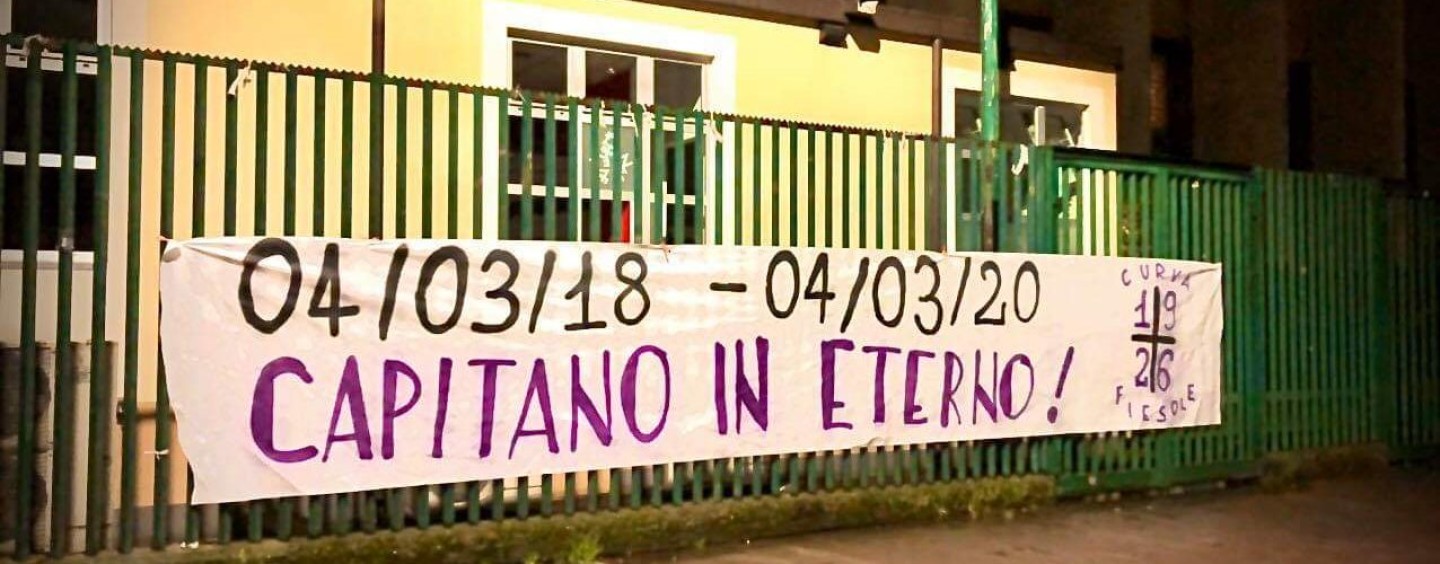 La Curva Fiesole ricorda Davide Astori: “Capitano in eterno”