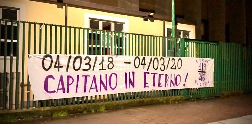 La Curva Fiesole ricorda Davide Astori: “Capitano in eterno”